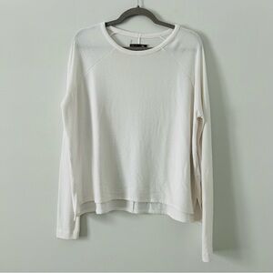 Rag & Bone Jeans The Knit Crewneck Long Sleeve Casual Neutral Tee White Small